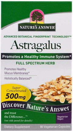 Astragalus, 500 mg, 90 Vegetarian Capsules by Natures Answer, 補充劑，健康，感冒和流感病毒 HK 香港