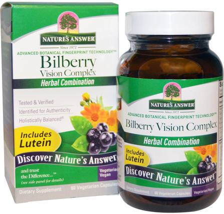 Bilberry Vision Complex, 60 Vegetarian Capsules by Natures Answer, 健康，眼保健，視力保健，視力 HK 香港
