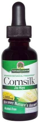 Cornsilk, Alcohol-Free, 2.000 mg, 1 fl oz (30 ml) by Natures Answer, 草藥，玉米絲 HK 香港