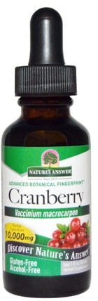 Cranberry, Alcohol-Free, 10.000 mg, 1 fl oz (30 ml) by Natures Answer, 草藥，酸果蔓汁提取物 HK 香港