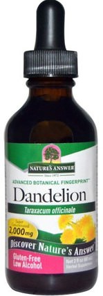 Dandelion, Low Alcohol, 2.000 mg, 2 fl oz (60 ml) by Natures Answer, 草藥，蒲公英根 HK 香港