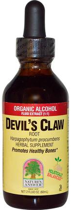 Devils Claw, Root, Organic Alcohol Fluid Extract (1:1), 2 fl oz (60 ml) by Natures Answer, 健康，炎症，惡魔爪 HK 香港