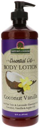 Essential Oil, Body Lotion, Coconut Vanilla, 16 fl oz (474 ml) by Natures Answer, 健康，皮膚，潤膚露 HK 香港