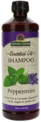 Essential Oil, Shampoo, Peppermint, 16 fl oz (474 ml) by Natures Answer, 洗澡，美容，頭髮，頭皮 HK 香港