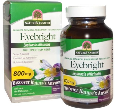 Eyebright, 800 mg, 90 Vegetarian Capsules by Natures Answer, 草藥，小米草 HK 香港