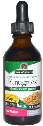 Fenugreek, Low Alcohol, 2000 mg, 2 fl oz (60 ml) by Natures Answer, 健康，血糖支持，胡蘆巴 HK 香港
