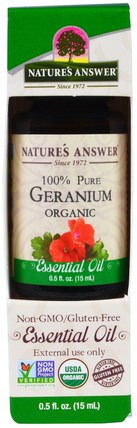 Geranium Organic Essential Oil, 0.5 fl oz (15 ml) by Natures Answer, 草藥，天竺葵 HK 香港