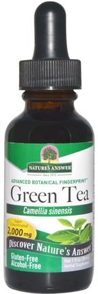 Green Tea, Alcohol-Free, 2.000 mg, 1 fl oz (30 ml) by Natures Answer, 補充劑，抗氧化劑，綠茶 HK 香港