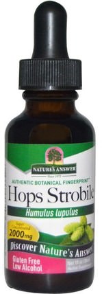 Hops Strobile, Low Alcohol, 2000 mg, 1 fl oz (30 ml) by Natures Answer, 草藥，啤酒花 HK 香港