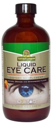 Liquid Eye Care, Natural Orange and Strawberry Flavors, 8 fl oz (240 ml) by Natures Answer, 健康，眼保健，視力保健，視力 HK 香港