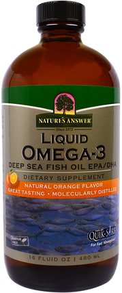 Liquid Omega-3, Deep Sea Fish Oil EPA/DHA, Natural Orange Flavor, 16 fl oz (480 ml) by Natures Answer, 健康 HK 香港