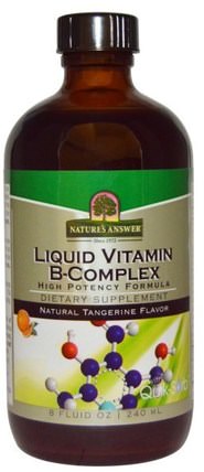 Liquid Vitamin B-Complex, Natural Tangerine Flavor, 8 fl oz (240 ml) by Natures Answer, 維生素液，維生素b複合物 HK 香港