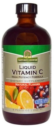 Liquid Vitamin C, Natural Flavors, 8 fl oz (240 ml) by Natures Answer, 維生素液，維生素c，維生素c液 HK 香港