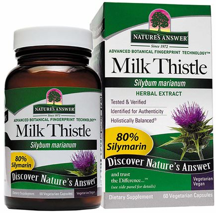 Milk Thistle, Seed Standardized Extract, 60 Vegetarian Capsules by Natures Answer, 健康，排毒，奶薊（水飛薊素），藥物濫用，成癮 HK 香港