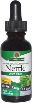 Nettle, Urtica Dioica, 2.000 mg, 1 fl oz (30 ml) by Natures Answer, 草藥，蕁麻刺痛，蕁麻根 HK 香港