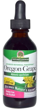 Oregon Grape, Low Alcohol, 1.000 mg, 2 fl oz (60 ml) by Natures Answer, 草藥，俄勒岡葡萄根 HK 香港