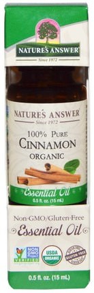 Organic Essential Oil, 100% Pure Cinnamon, 0.5 fl oz (15 ml) by Natures Answer, 沐浴，美容，香薰精油，肉桂油 HK 香港