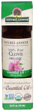 Organic Essential Oil, 100% Pure Clove, 0.5 fl oz (15 ml) by Natures Answer, 沐浴，美容，香薰精油，丁香油 HK 香港