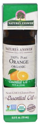 Organic Essential Oil, 100% Pure Orange, 0.5 fl oz (15 ml) by Natures Answer, 沐浴，美容，香薰精油，橙油 HK 香港