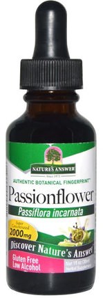 Passion Flower, Low Organic Alcohol, 2000 mg, 1 fl oz (30 ml) by Natures Answer, 草藥，激情花 HK 香港