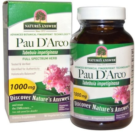 Pau DArco, 1000 mg, 90 Vegetarian Capsules by Natures Answer, 草藥，保羅達爾科 HK 香港
