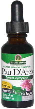 Pau D Arco, Alcohol-Free, 2.000 mg, 1 fl oz (30 ml) by Natures Answer, 草藥，保羅達爾科 HK 香港