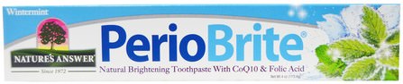 PerioBrite, Natural Brightening Toothpaste with CoQ10 & Folic Acid, Wintermint, 4 fl oz (113.4 g) by Natures Answer, 洗澡，美容，牙膏 HK 香港