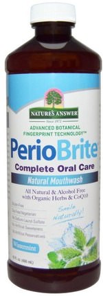 PerioBrite, Natural Mouthwash, Winter Mint, 16 fl oz (480 ml) by Natures Answer, 洗澡，美容，口腔牙齒護理，漱口水 HK 香港