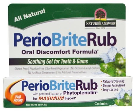 PerioBriteRub, Soothing Gel for Teeth & Gums, Cool Mint, 0.5 oz (14.2 g) by Natures Answer, 洗澡，美容，口腔牙科護理 HK 香港