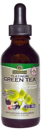 Platinum Green Tea, High Antioxidant, Mixed Berry Flavor, 2 fl oz (60 ml) by Natures Answer, 補充劑，抗氧化劑，綠茶 HK 香港