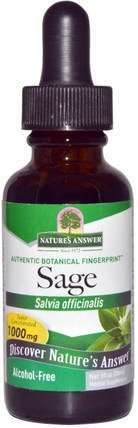 Sage, Alcohol-Free, 1 fl oz (30 ml) by Natures Answer, 草藥，鼠尾草 HK 香港