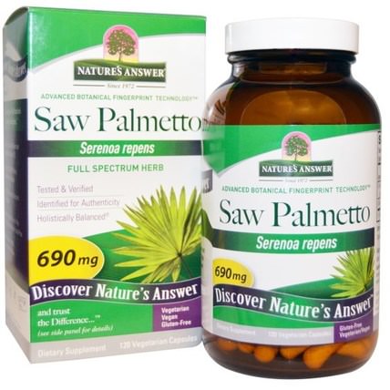 Saw Palmetto, Full Spectrum Herb, 690 mg, 120 Vegetarian Capsules by Natures Answer, 健康，男人 HK 香港