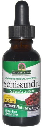 Schisandra, Alcohol-Free, 2.000 mg, 1 fl oz (30 ml) by Natures Answer, 草藥，五味子（五味子） HK 香港