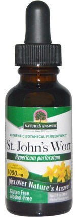 St. Johns Wort, Alcohol-Free, 1000 mg, 1 fl oz (30 ml) by Natures Answer, 草藥，聖。約翰斯麥汁 HK 香港