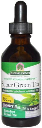 Super Green Tea, Alcohol-Free, 2 fl oz (60 ml) by Natures Answer, 補充劑，抗氧化劑，綠茶 HK 香港