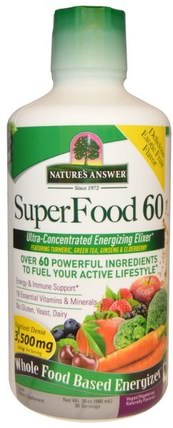 SuperFood 60, Naturally Flavored, 30 oz (900 ml) by Natures Answer, 健康，感冒流感和病毒，免疫系統，能量 HK 香港