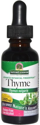 Thyme, Low Alcohol, 1.000 mg, 1 fl oz (30 ml) by Natures Answer, 草藥，百里香 HK 香港
