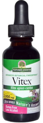 Vitex, Low Organic Alcohol, 2.000 mg, 1 fl oz (30 ml) by Natures Answer, 草藥，純潔的漿果 HK 香港