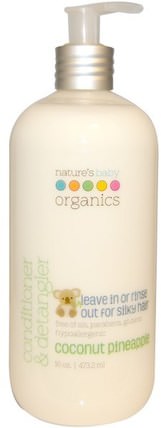 Conditioner & Detangler, Coconut Pineapple, 16 oz (473.2 ml) by Natures Baby Organics, 洗澡，美容，護髮素，兒童洗澡 HK 香港