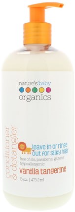 Conditioner & Detangler, Vanilla Tangerine, 16 fl oz (473.2 ml) by Natures Baby Organics, 洗澡，美容，護髮素，兒童洗澡 HK 香港