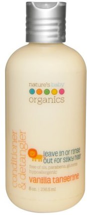 Conditioner & Detangler, Vanilla Tangerine, 8 fl oz (236.5 ml) by Natures Baby Organics, 洗澡，美容，護髮素，兒童洗澡 HK 香港