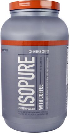 IsoPure, Protein Powder with Coffee, Colombian Coffee, 3 lb (1361 g) by Natures Best, 補充劑，蛋白質，運動蛋白質 HK 香港