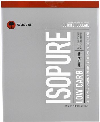IsoPure, IsoPure, Low Carb Protein Powder, Dutch Chocolate, 20 Packets, 2.24 oz (66 g) Each by Natures Best, 補充劑，代餐奶昔，蛋白質，運動蛋白質 HK 香港
