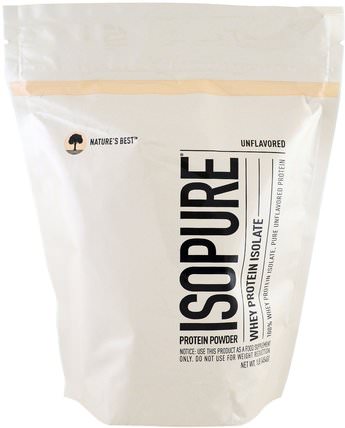 IsoPure, IsoPure, Whey Protein Isolate, Protein Powder, Unflavored, 1 lb (454 g) by Natures Best, 補充劑，乳清蛋白，鍛煉 HK 香港