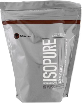 IsoPure, Low Carb Protein Powder, Dutch Chocolate, 1 lb (454 g) by Natures Best, 補充劑，乳清蛋白，鍛煉 HK 香港