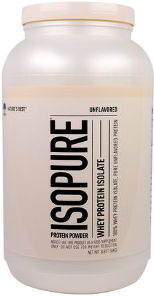 IsoPure, Whey Protein Isolate, Unflavored, 3 lb, (1.36 kg) by Natures Best, 補充劑，乳清蛋白 HK 香港