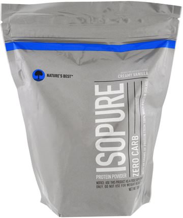 IsoPure, Zero Carb Protein Powder, Creamy Vanilla, 1 lb (454 g) by Natures Best, 補充劑，乳清蛋白，鍛煉 HK 香港