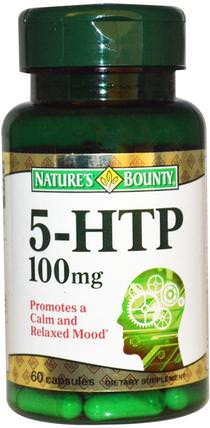 5-HTP, 100 mg, 60 Capsules by Natures Bounty, 補充劑，5-htp HK 香港