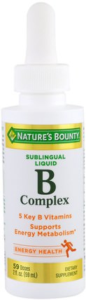 B-Complex, Sublingual Liquid, 2 fl oz (59 ml) by Natures Bounty, 維生素，維生素b複合物，維生素b，維生素b12，維生素b12 - 液體 HK 香港