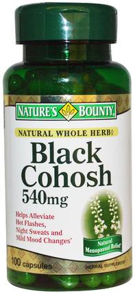Black Cohosh, 540 mg, 100 Capsules by Natures Bounty, 健康，女性，黑升麻 HK 香港
